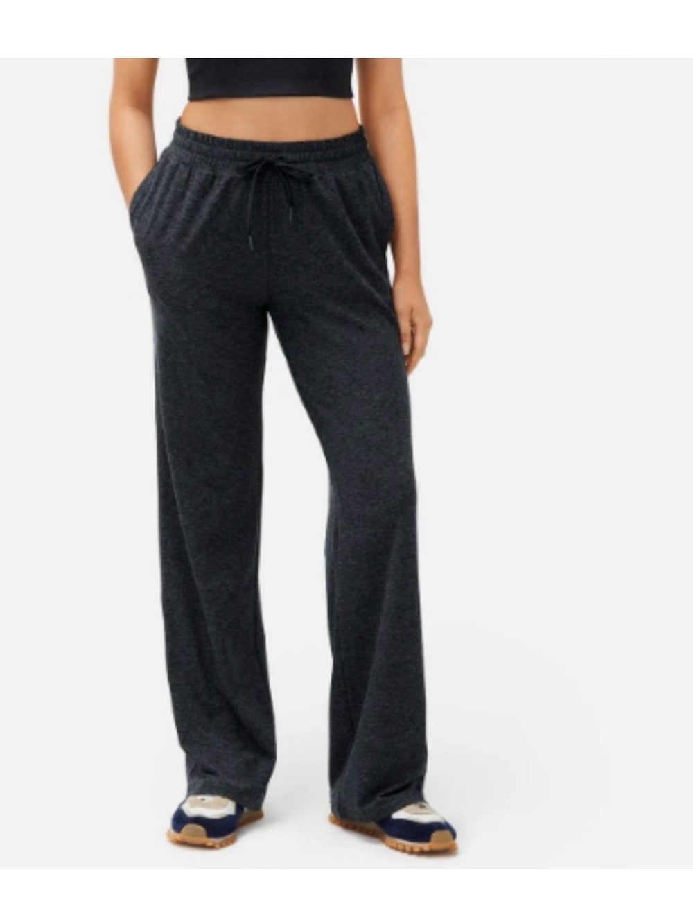 Women's Charcoal Wide-Leg Lounge Pants